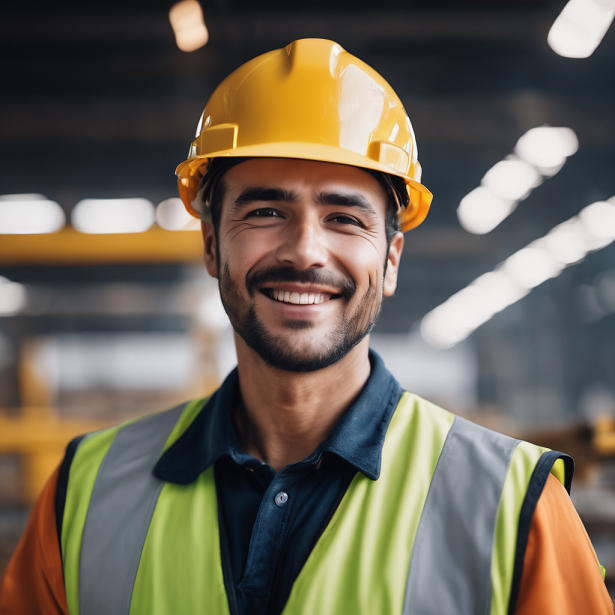 trabalhador da construção civil usando capacete